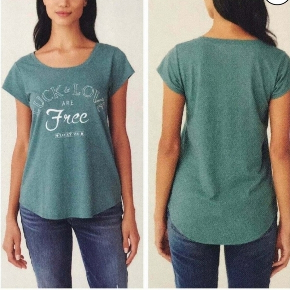 Lucky Brand Tops - Lucky Brand Graphic Tee - Luck & Love Are Free.